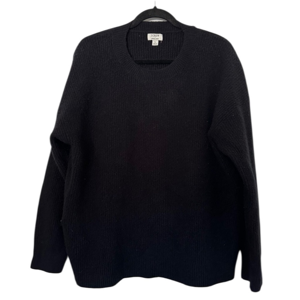 J. Crew Supersoft Wool Crewneck Sweater Womens Large Black - Picture 3 of 7